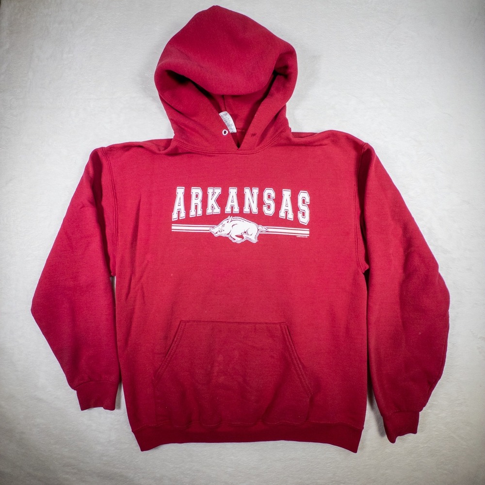Arkansas Razorbacks Red Fleece Hoodie Sweatshirt College NCAA G Official Gear‎